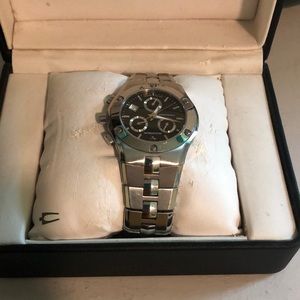 Men’s Accutron Bulova stainless steel watch.